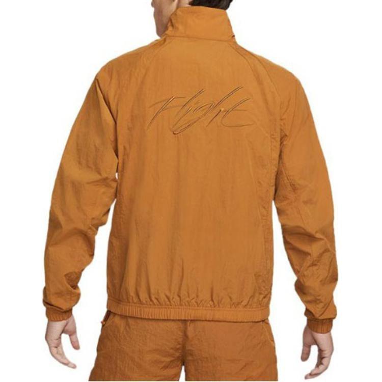 Jordan Jackets Men's Brown Yellow Stand Collar Moderate Other DH9038-241