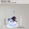 2D Flache Niedliche Acryl Halloween Hexenhut Geist Hängeohrringe Damen Halloween Accessoires Charmanter Schmuck Geschenk