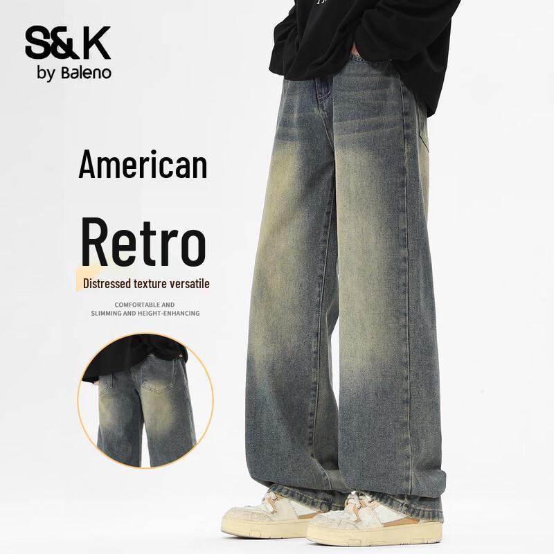Baleno Men s S&K Series American Retro Distressed Jeans L