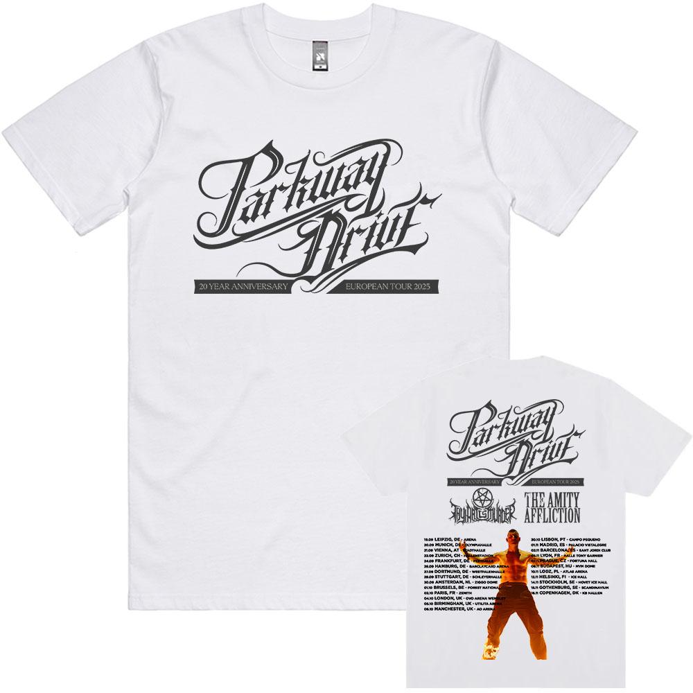 Parkway Drive 20 Year Anniversary European Tour 2025 T-shirt Cotton Short Sleeve Fashion Men Tshirts Unisex Streetwear Print Tee