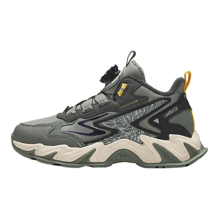 Anta Kids Trendy Fashion Thickened Non-Slip Wear-Resistant Low-Top Casual Shoes Kids casual shoes Green Black A12446933-3