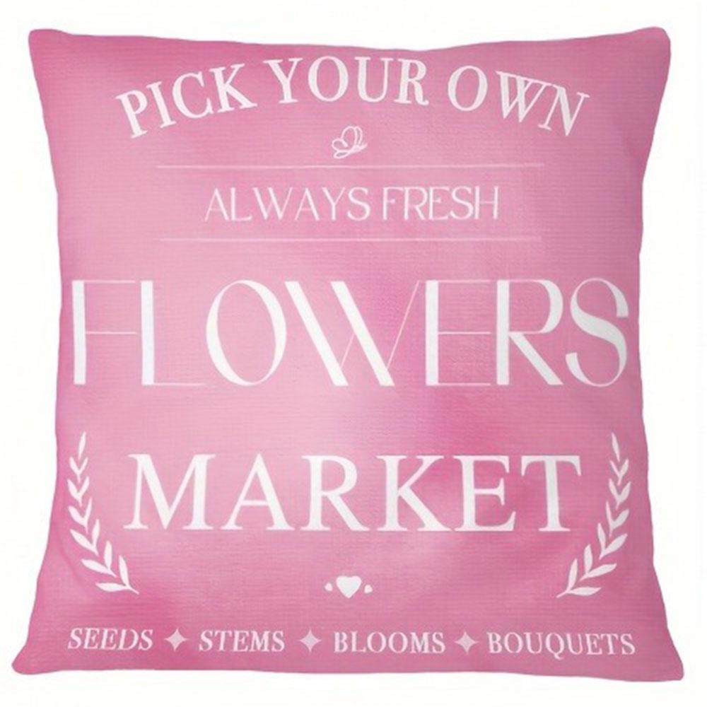Pink Tulip Warm - Themed Pillowcase PillowcaseBedroom Living Room Sofa Home Decor Polyester Cushion Cover with Zipper