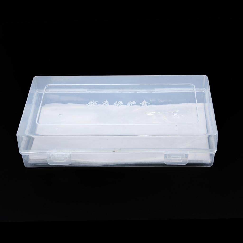 Flat Pocket Plastic Storage Banknotes Bags Money Protection Box Case-Collection