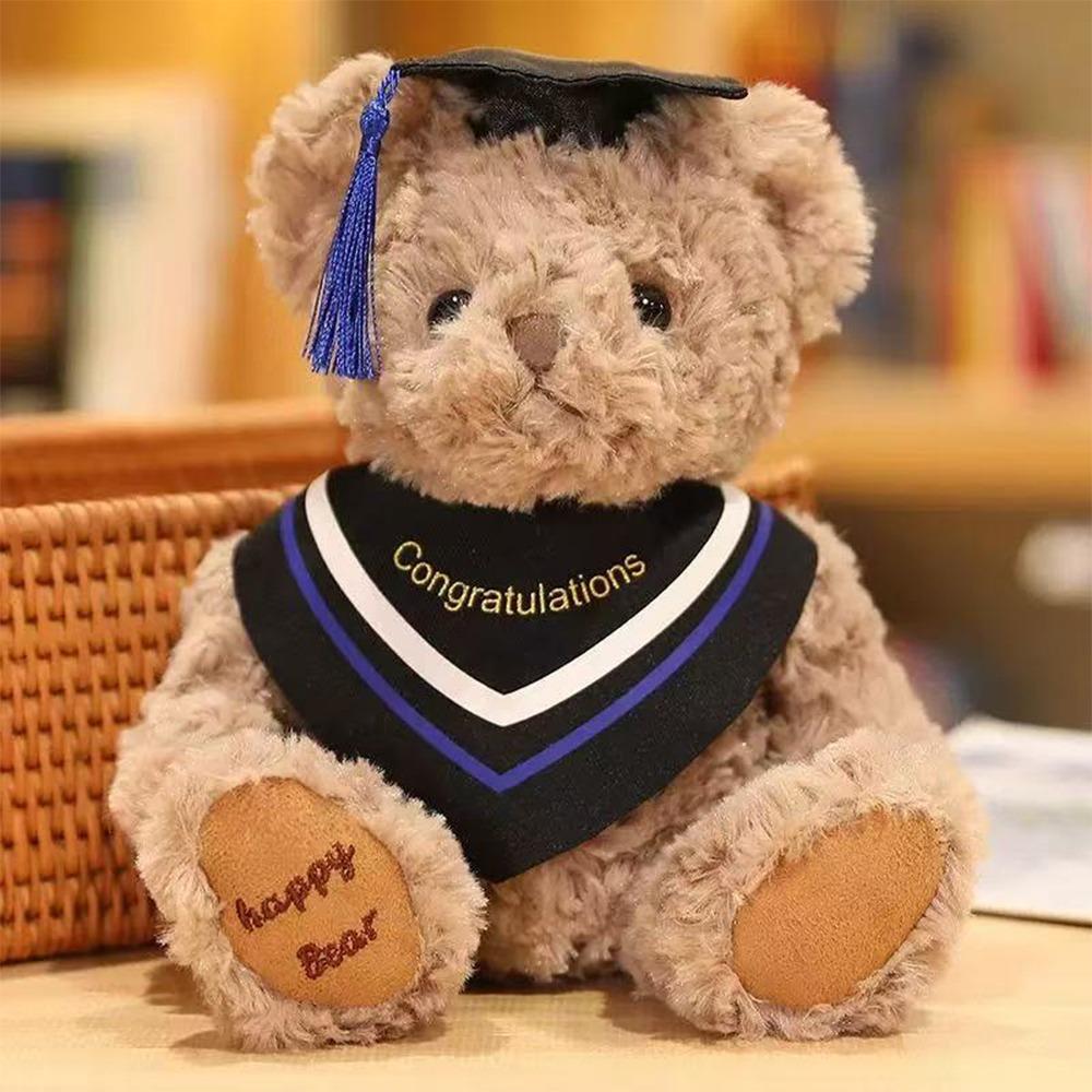 Cute Doctor Bear Doll 20cm Bear Animal Doll Cartoon Graduation Bear  Room Decor Style 2