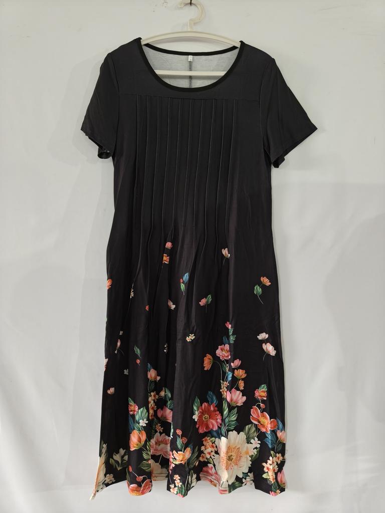 Frauen Lose Sommer Floral Vintage Sexy Rüschen Tasche Kleid