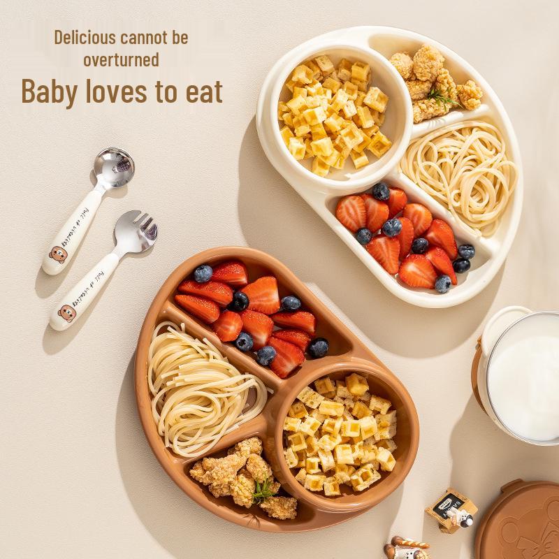 Kids Tableware Set: Anti-Fall Suction Bowl, Baby Plate, Training Chopsticks, Spoon & Fork