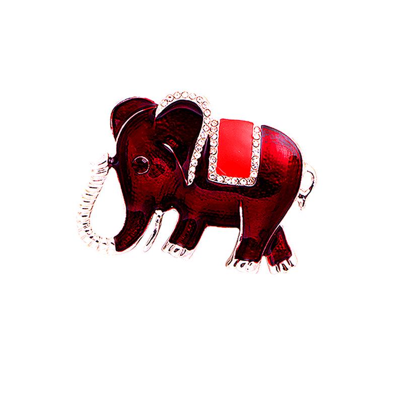Lucky Elephant Rhinestone Brooch - Alloy Elephant Corsage Pin