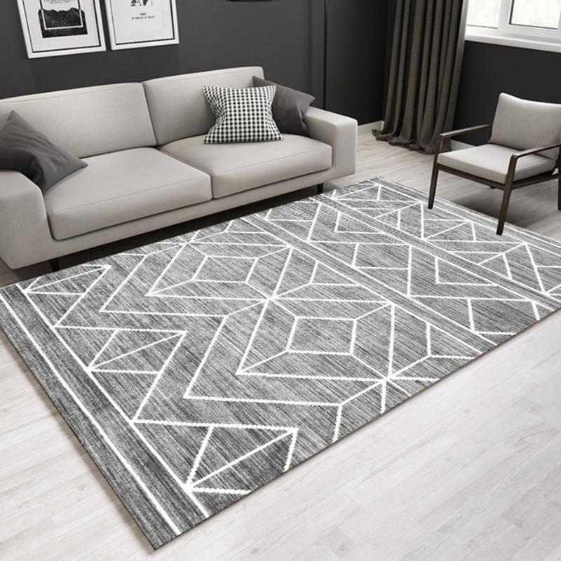 Pink Geometric Carpet Colorful Triangular Anti Slip Carpet Modern Simple and Versatile Pattern Floor Mat Home Decoration