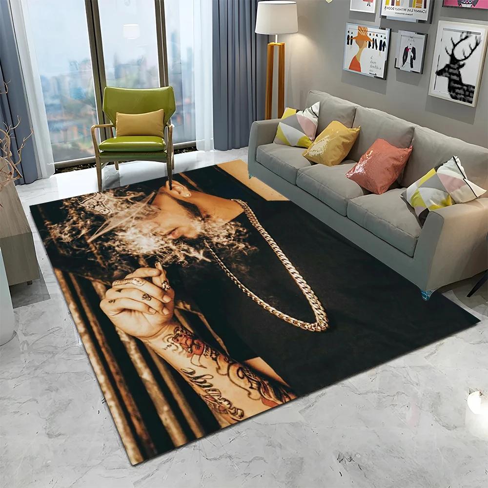 Free Anuel AA Rapper Hip Hop Singer Carpet Rug for Home Living Room Bedroom Sofa Doormat Decor,kids Area Rug Non-slip Floor Mat