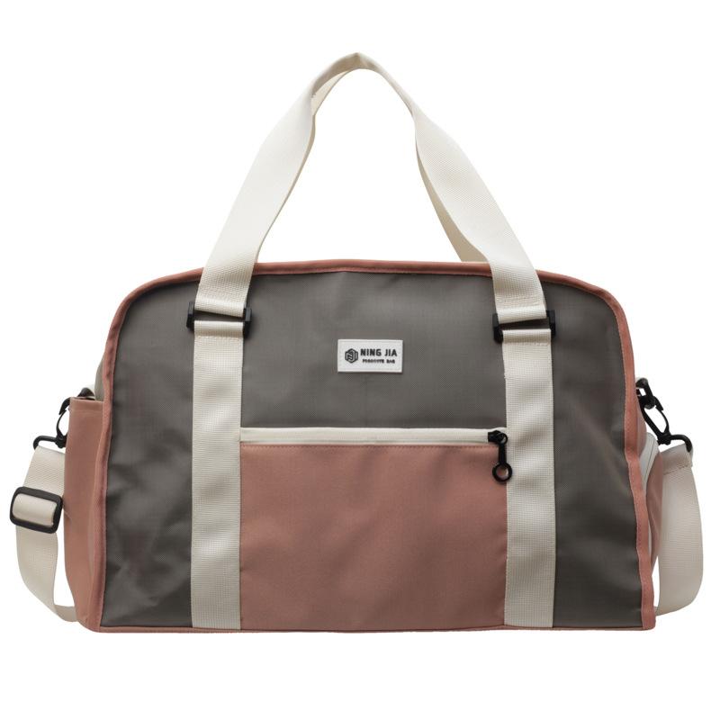 

Large Capacity Hand-carrying Travel Bag with Shoe Storage Luggage Bag Dry Wet Separation Contrasting Color Fitness Bag Can Be Used To Cover Pull Rod розовый