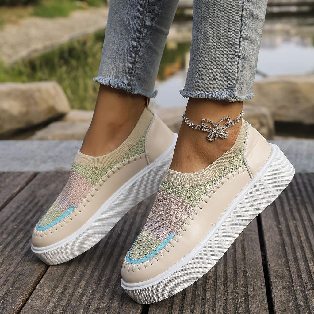 2024 Frühling und Herbst Neue Dicksohlige Höhenvergrößernde Loafer mit Leopardenmuster für Faule, Einschlupfschuhe