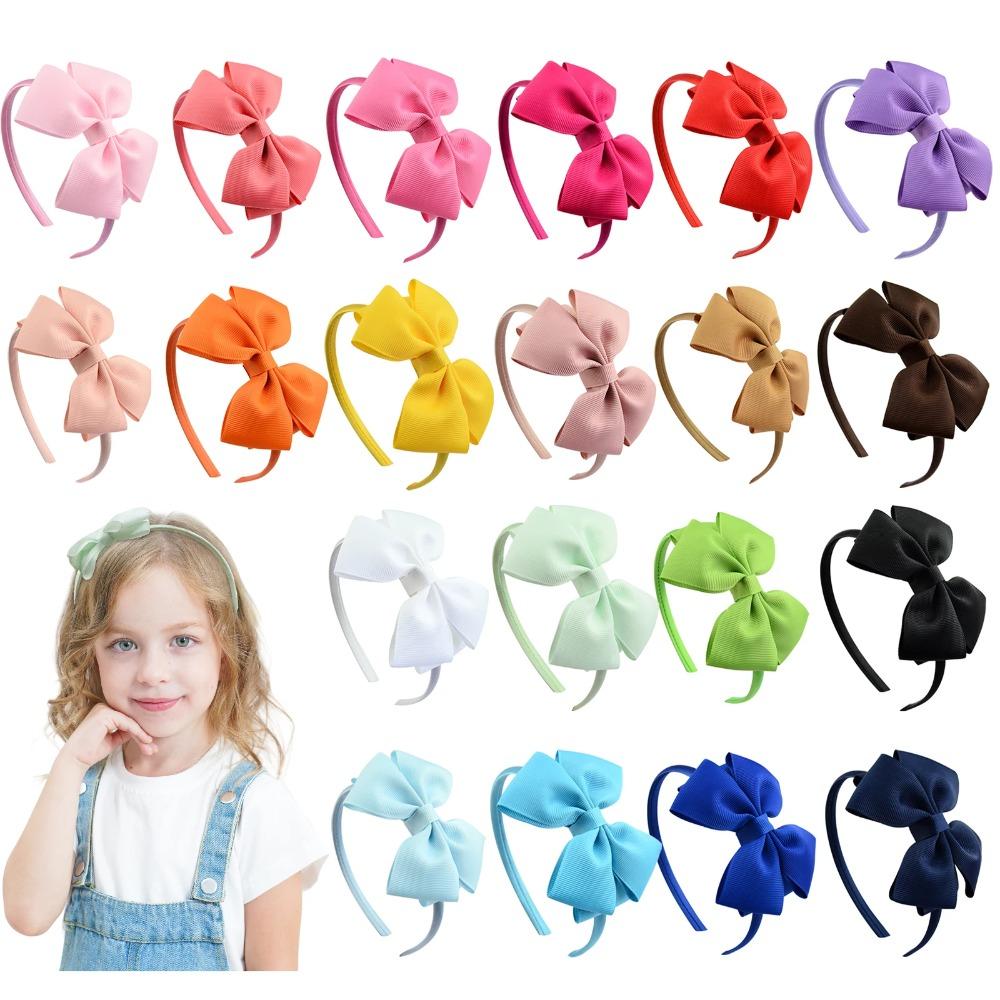 10pcs/set Cute Grosgrain Ribbon Hair Bows Headbands for Women Girls Princess Bowknot Hairbands Daily Headwear Hair Accessories
