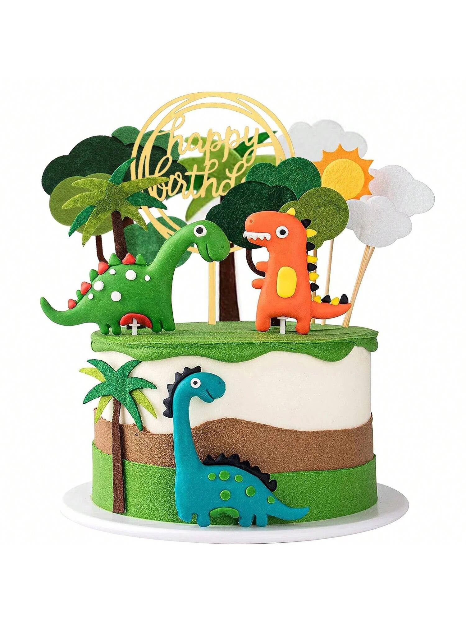 

Топперы для торта Динозавры Серия Лес Милый набор динозавров Украшение для выпечки торта для детского праздника, дня рождения и тематической вечеринки