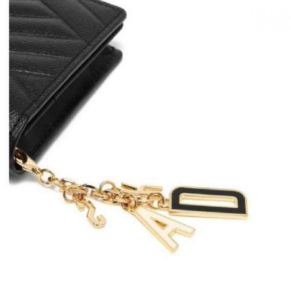 Daks Black Quilted Logo Charm Wallet Dcwa2f218bk