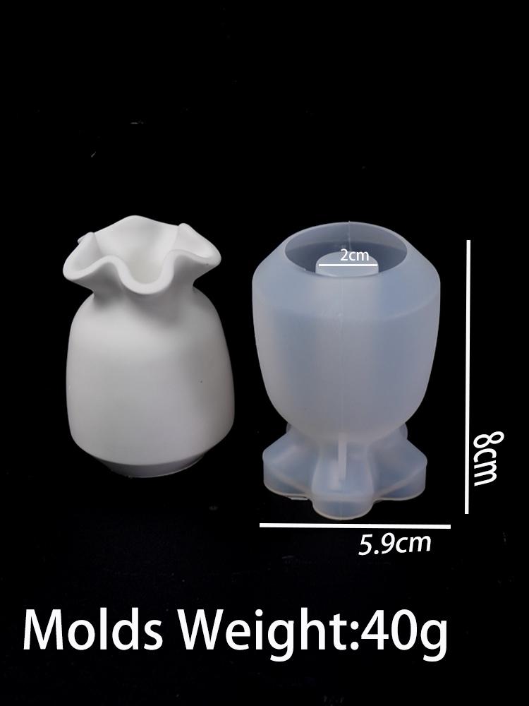 New Round Mouth Vase Silicone Mold DIY Concrete Candle Holder Flowerpot Resin Molds Candlestick Ornament Making Craft Gifts