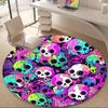 1PC Skull Party Office Round Area Rug, Mat Suitable For Office, Under Office Chairs Bedroom Living Room Home Decor, Room Deco
