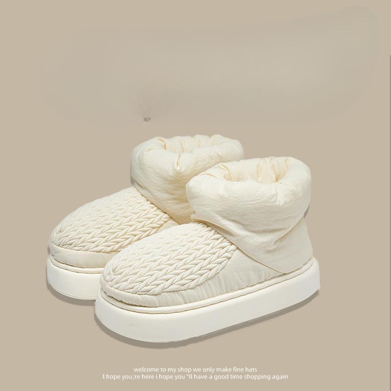 Men's Winter Fuzzy Warm Ankle Boots Waterproof Fur Lined Furry Slippers Non-slip House Slippers Home Shoes Indoor Outdoor Cozy Snow Boots for Male