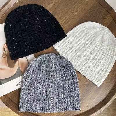 Thin Pullover Knitted Hat for Women In Spring and Autumn Niche Pile Cold Hat Showing Face Small Bag Head Woolen Hat