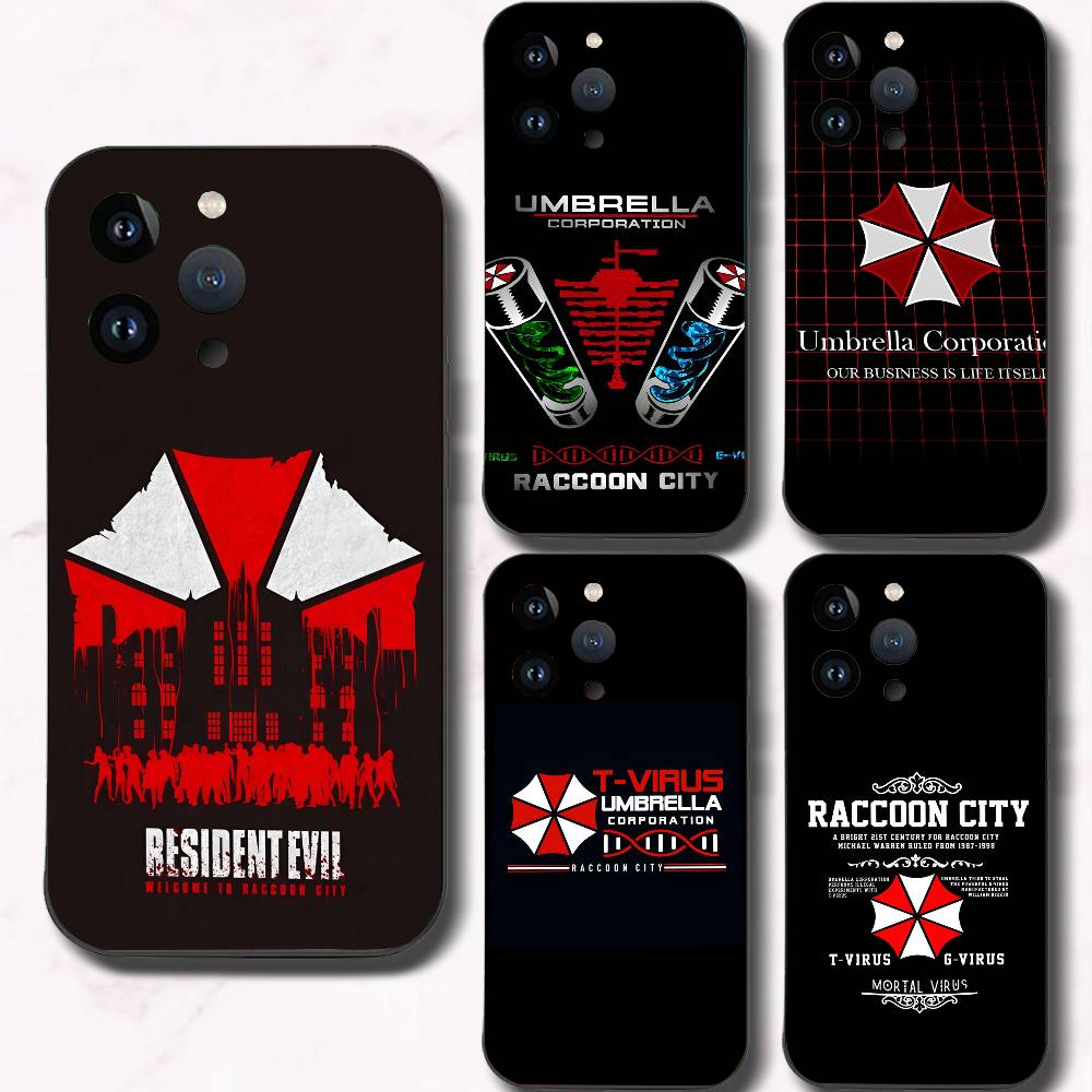 R-Resident Evil Game Logo Phone Case Black Silicone Soft Shell For IPhone 17 16 15 14 13 12 11 Air Pro Max Plus Hot Sale