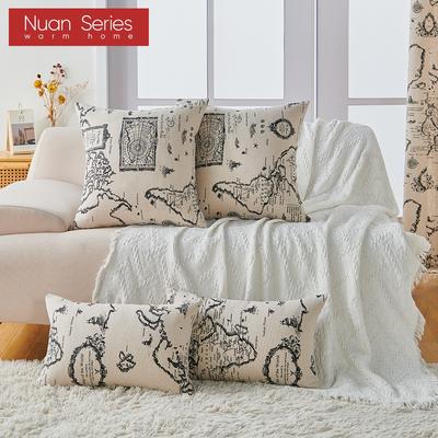1PC Nuan Series Modern and Versatile Retro Style Printed Soft Pillowcase for Sofa Bed Living Room Bedroom Home Decor 30x50cm/45x45cm/50x50cm