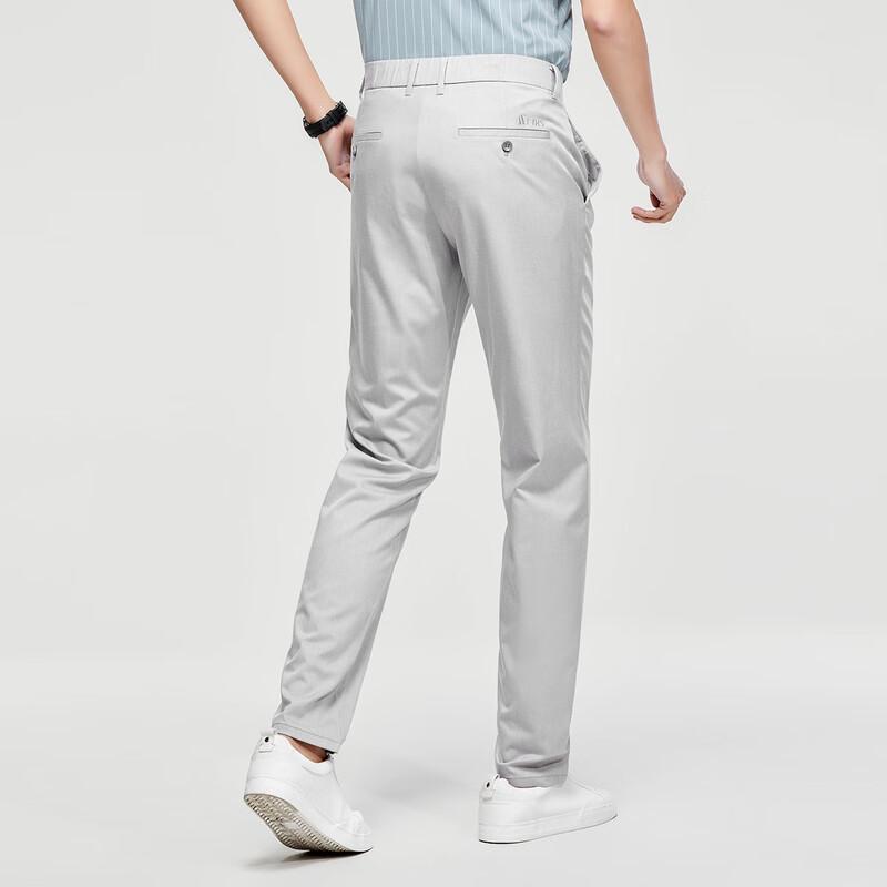 Shanshan Men's Silk Blend Slim-Fit Straight Casual Pants