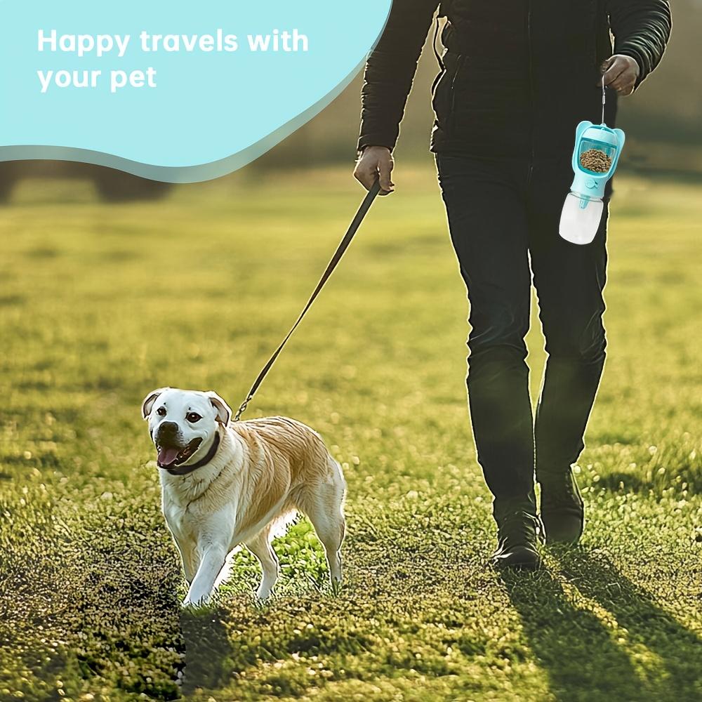 Portable Dog Water Bottle with Food Container, Outdoor Pet Water Dispenser for Hiking, Walking, Travel, Puppy Essentials