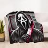 1PC Ghostface Scream Outdoor Flannel Throw Blanket - HD Printed Lightweight Soft Warm All-Season Blanket for Sofa, Bed, Travel, Camping 039