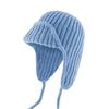 Korean Women Earflap Cap With Tie Closure Cold Proof Flying Cap Solid Color Woolen Crochet Bonnet Warm Knitted Earmuff Hat 2025
