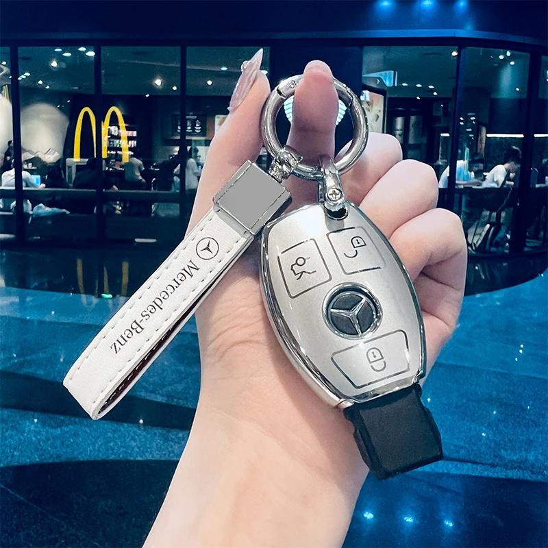 Car Key Case Cover for Mercedes Benz 2022 C S Class W206 W223 S350 C260 C300 S400 S450 S500 TPU Shell Fob Holder Protector Vv1