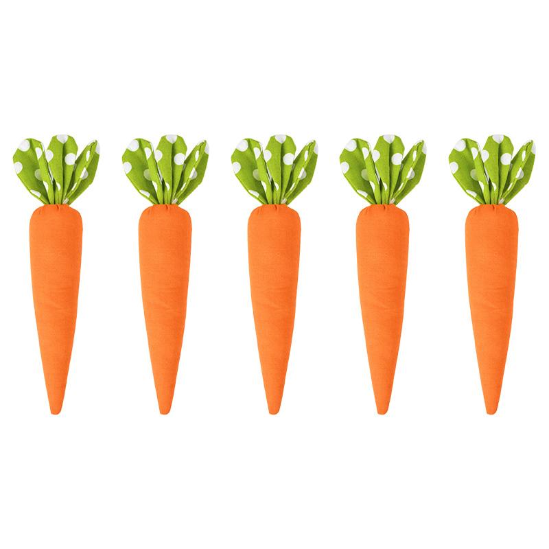 5Pcs Easter Fabric Carrot Ornaments 2026 Spring Easter Home Tray Decoration Kids Birthday Favors Gift Holiday Party Supplies