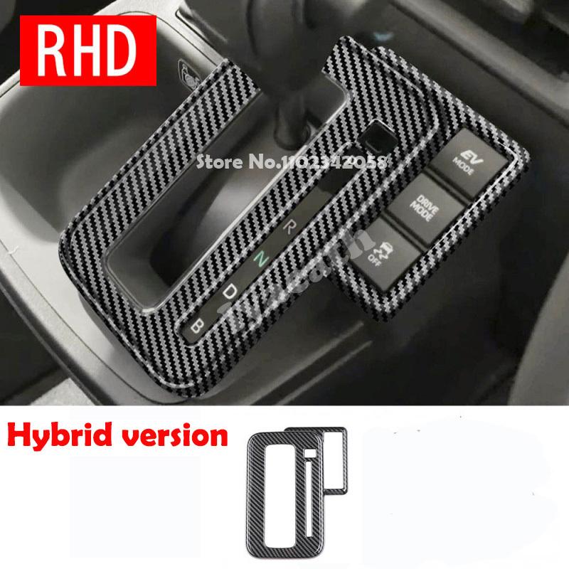 RHD For Toyota sienta 10 seris   ABS carbonfiber Gas Hybrid center conlose Gear Shift Panel Cover interior Accessories ABS carbonfiber A
