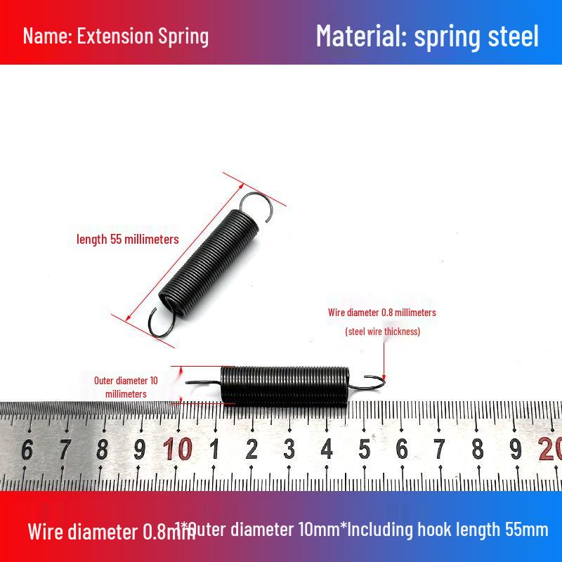 0.8mm Yellow Extension Spring with Hooks - Stapler Rebound Force 