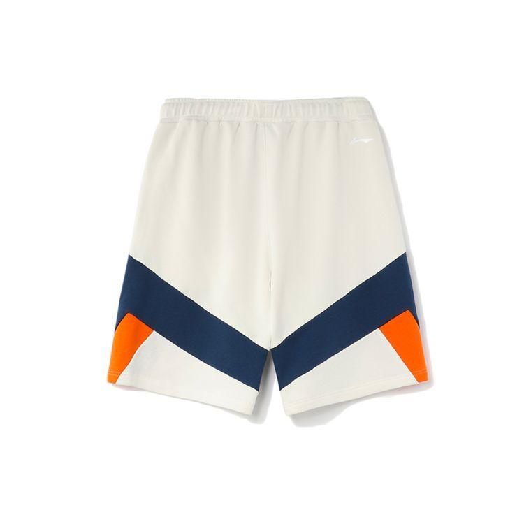 Li-Ning Sport Fashion Series Letter Print Color Block Casual Shorts Men Shorts Off-White AKSR569-1