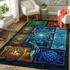 Cybernetic Celtic Symbols Pattern Rug Floor Mat for Living Room or Bedroom Soft and Comfortable Carpet a Gift for Birthday and Holiday.