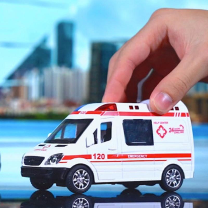 1Pc Boys Toys 1:32 Mini Car Diecast Ambulance Fire-Truck Policecar Model Sound And Light Vehicle Simulation Collection Gifts