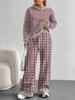 Striped European and American Autumn Casual Geometric Figure Long-sleeved Suit Women's Hooded Sweater Trousers Two-piece Set