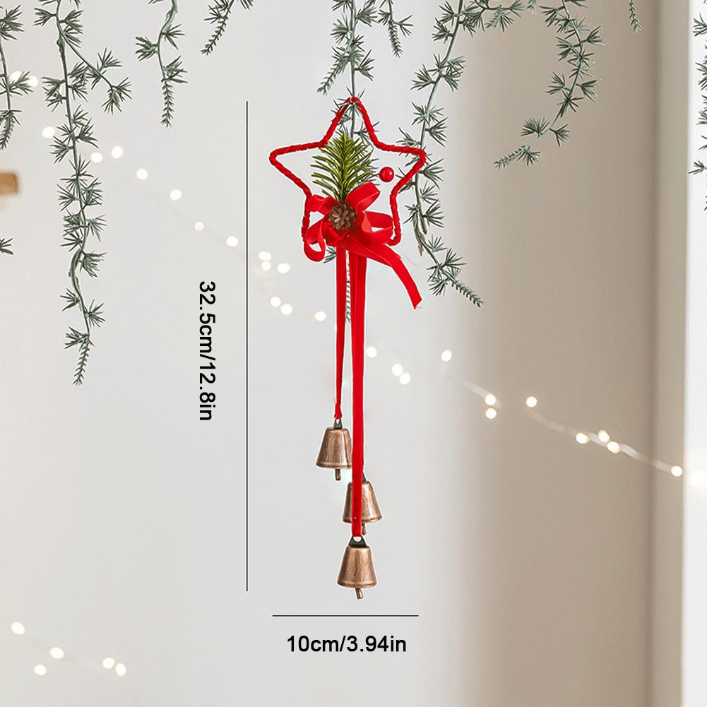 Christmas Tree Decoration Red Ribbon Bell Bow Christmas Tree Decoration Xmas Ornament For Home New Year 2025 Decor