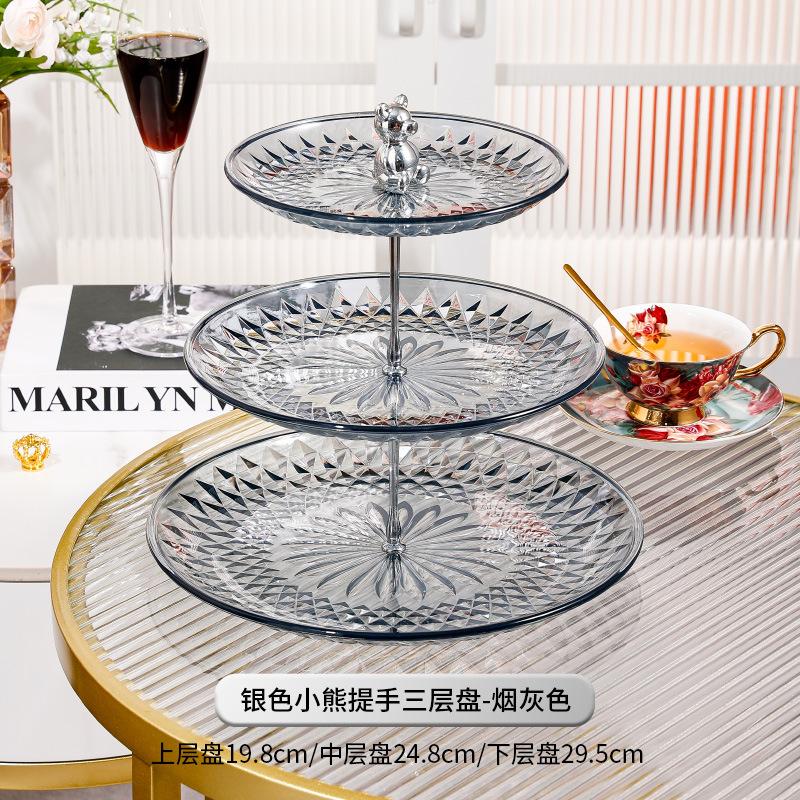 Acrylic Cake Pan Multi-layer Cake Stand Dessert Plate Dim Sum Dish Fruit Plate Candy Tray Snack Tray Bread Plate Fruit Holder