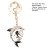 Key Ring Rhinestones-Encrusted Dolphin Shape Keychain Pendant with Strong Lobster Clasp Keys Bags Car Keys Accessories