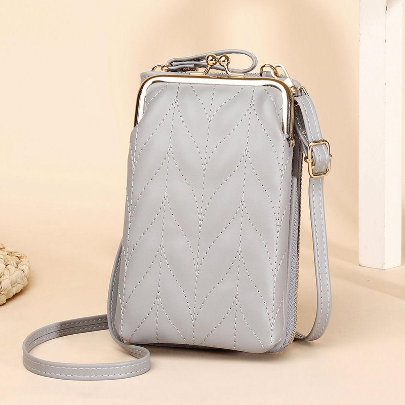 

Women Fashion Shoulder Bags Artificial Leather Phone Bag Casual Crossbody Messenger Bag Zipper Purse Wallets GZW 20*11*5cm серый