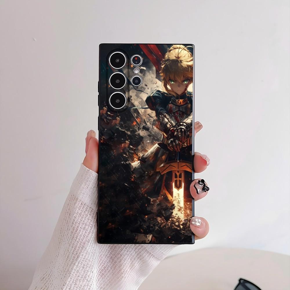 Fate Zero Stay Night S-Saber Phone Case For Samsung Galaxy S25 S24 S22 S23 Ultra S21 S20 Plus Frosted Non-Slip Full Soft Cover