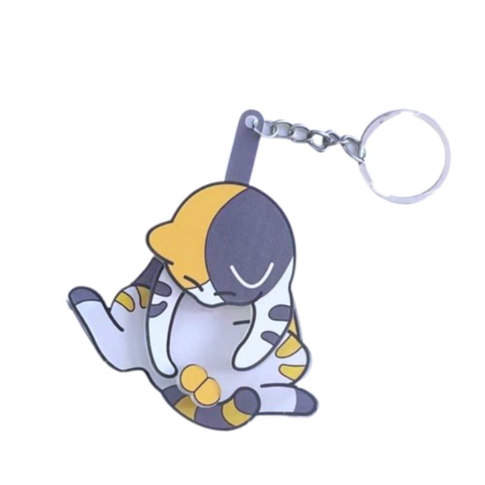 Pull Play Pull Play Egg Cat Keychain Rotatable Jewelry Keychain Funny Trick Cat Bag Pendant  Couple