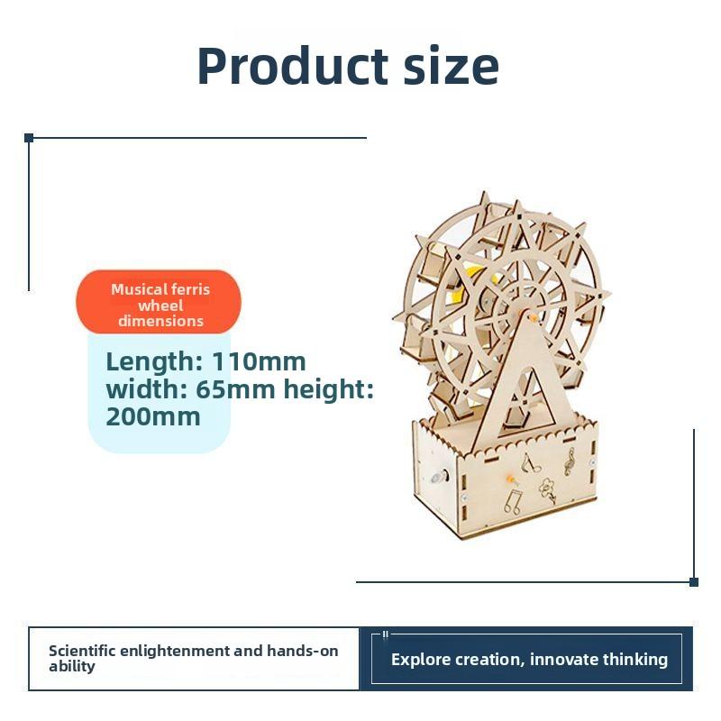Diy Ferris Wheel Music Box Kit Science Craft Automatic Rotating Toy Gift For Girls