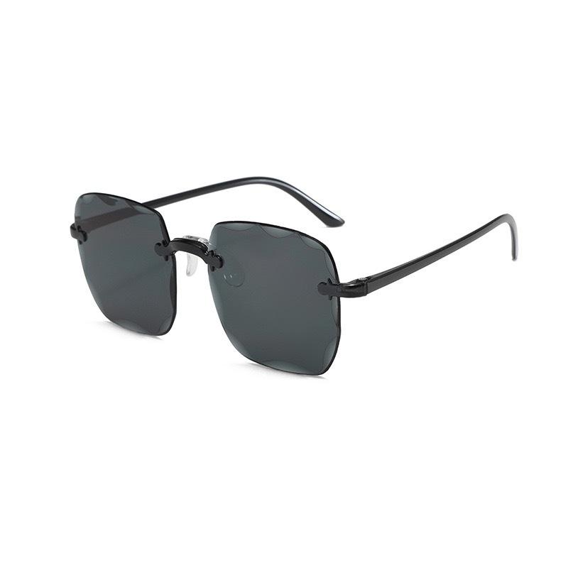 Frameless Sunglasses Fashion Trend Sunglasses Women'S Big Face Thin Sunglasses Square Glasses
