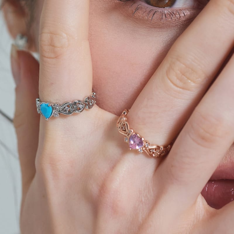 

noonoo fingers [2color] Glowy Heart Ring ROSE GOLD