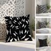 Black And White Abstract Print Pillow Case Anti-dustmite Pillowcase Invisible Zipper Silky Short Plush Sofa Cushion Cover