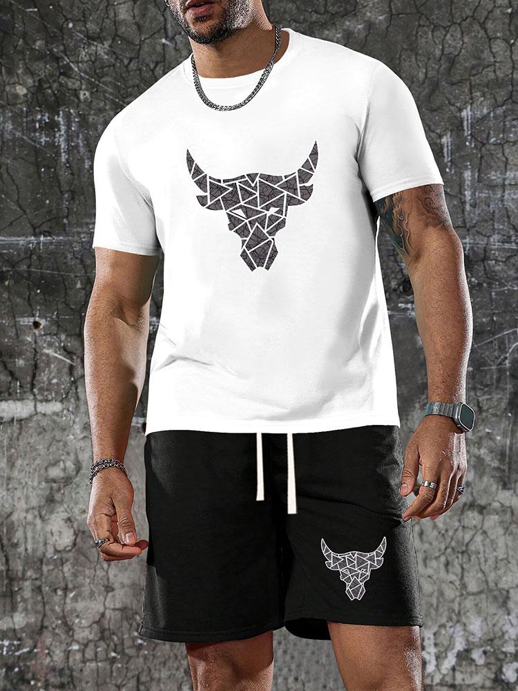 T-shirt décontracté pour homme au quotidien, Short de plage, Manches courtes d'été, Ensemble short, Mode de rue 6XL
