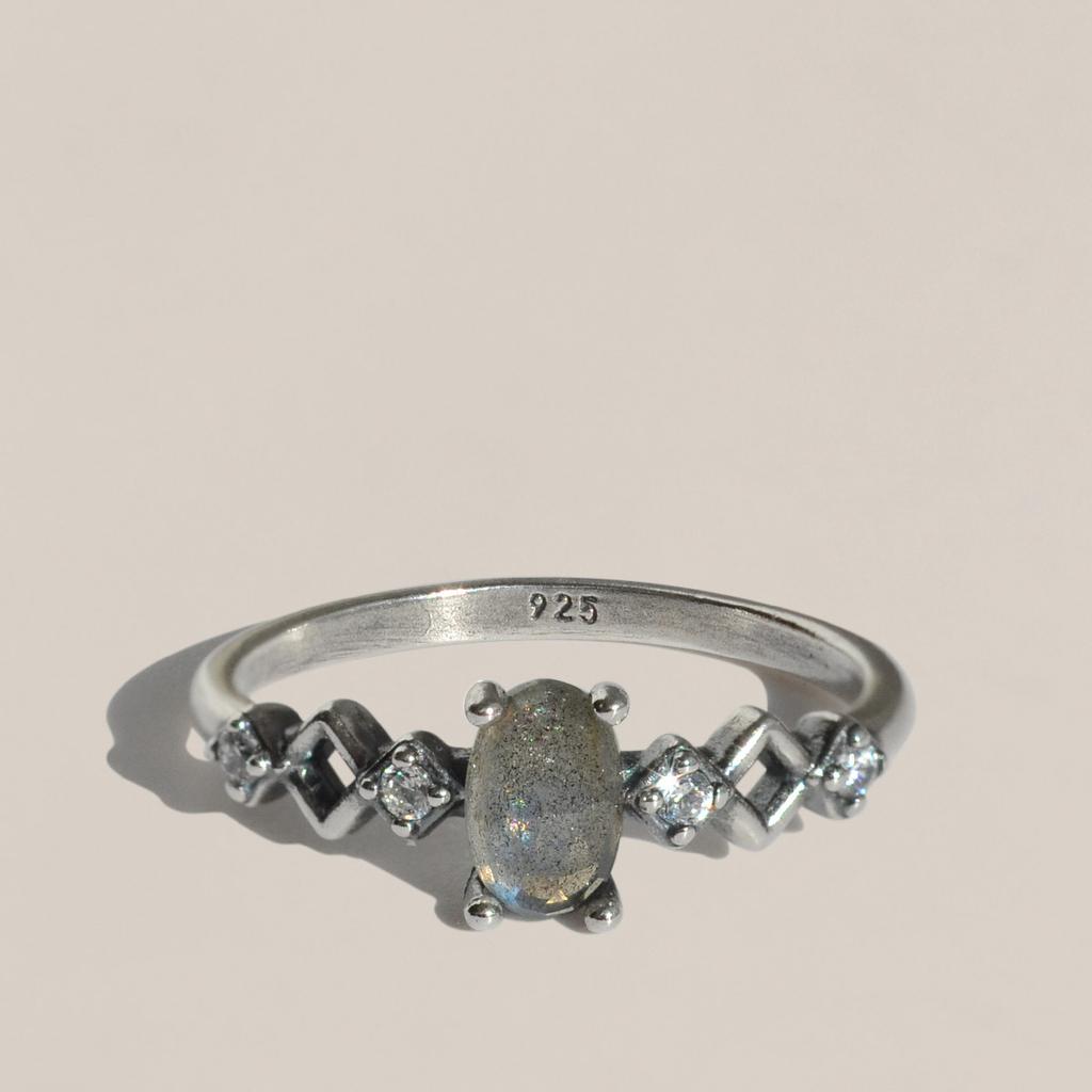 47Bag 925 Silver Labradorite Gemstone Silver Ring Serena