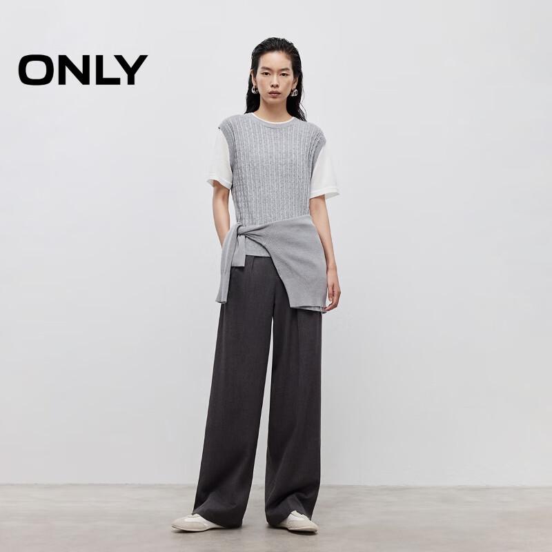 ONLY Women's Faux Two-Piece Short Sleeve Knit Top