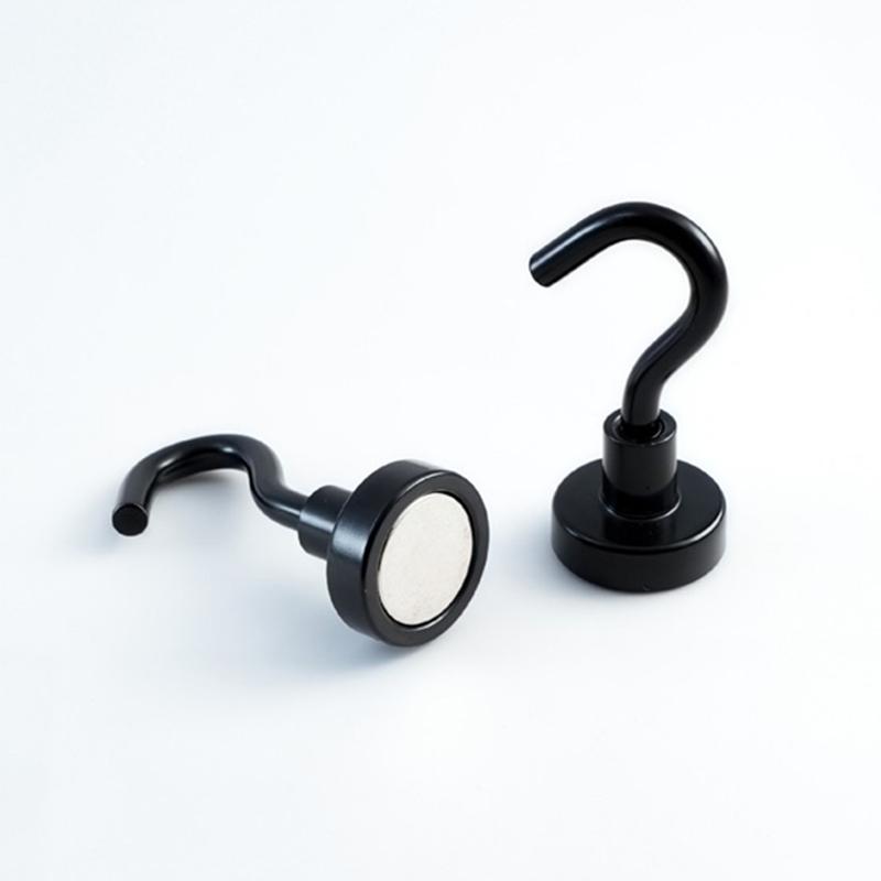 3/6Pcs Black Magnetic Hook 15 Lbs (Approx 7Kg) Indoor Hangings Hooks Multi-purpose For Home Kitchens Workplaces Offices Garages